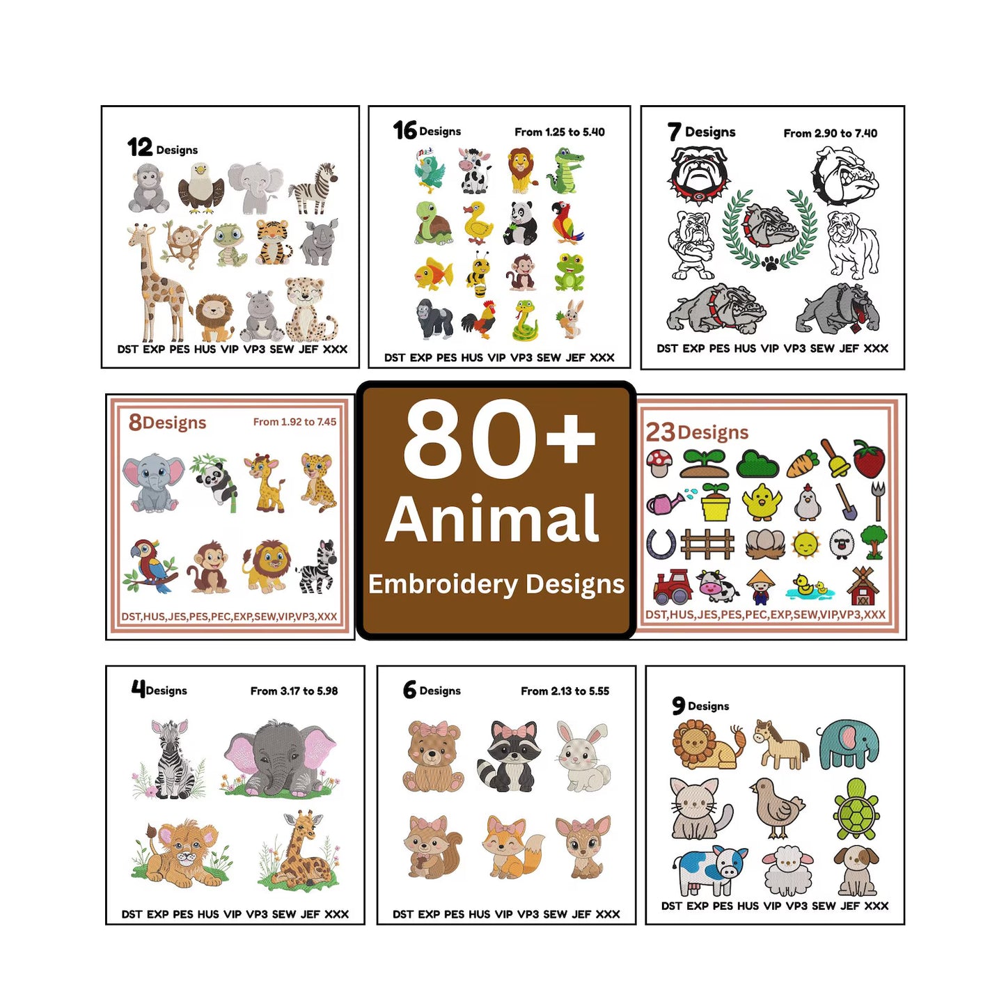 Animals Embroidery Mega Bundle